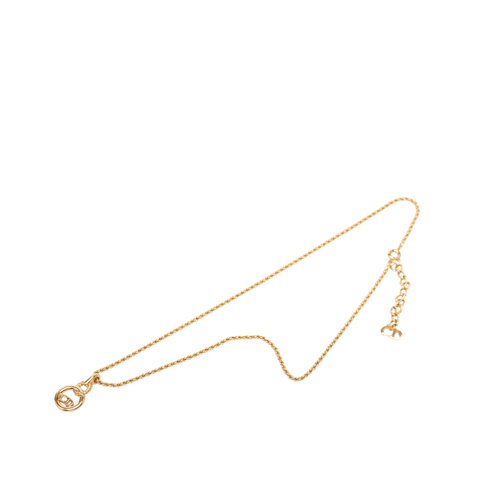 Pre-Loved Dior Gold Plated CD Logo Pendant Necklace